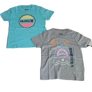 Pack of 2 Shirts Hurley Blue Active T-Shirt 5T kids 4-5 Years Boys Girls Unisex